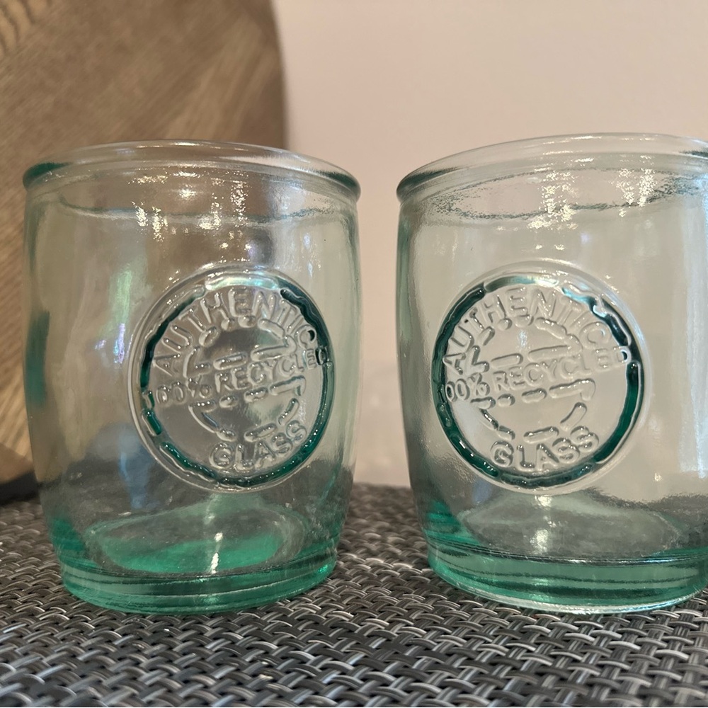 Vidrios San Miguel 100% AUTHENTIC RECYCLED GLASS Green Tint 12oz Glasses Set 2